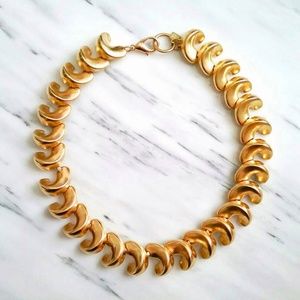 SOLD Anne Klein Gold Necklace Signed Lion Head